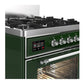 Ilve UM30NR3EGCLP Ilve Um30Nr3Egclp Majestic Iii 30 Inch Dual Fuel Range With 5 Black Brass Burners, Dual Function Burner Up To 25,000 Btu (Liquid Propane, Triple Glass Door, Emerald Green, Chrome)