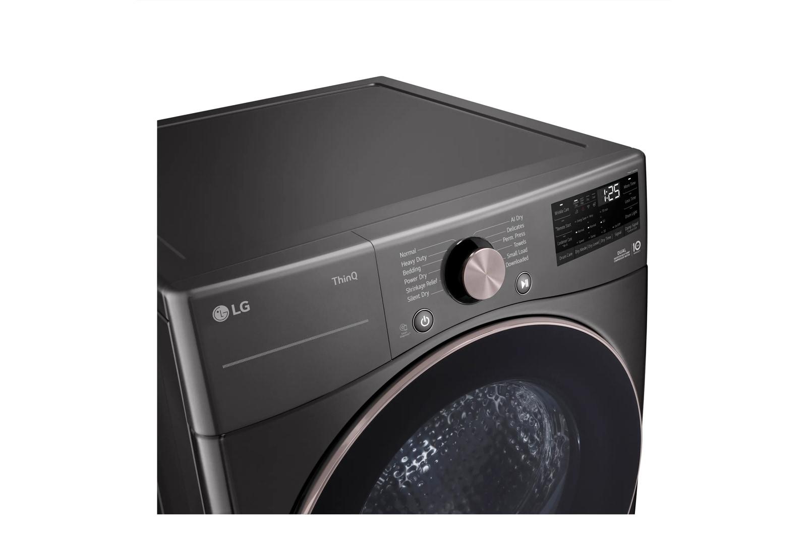 Lg DLHC4002B 7.4 Cu. Ft. Ultra Large Capacity Heat Pump Ventless Dryer, Wi-Fi Connectivity Black Steel