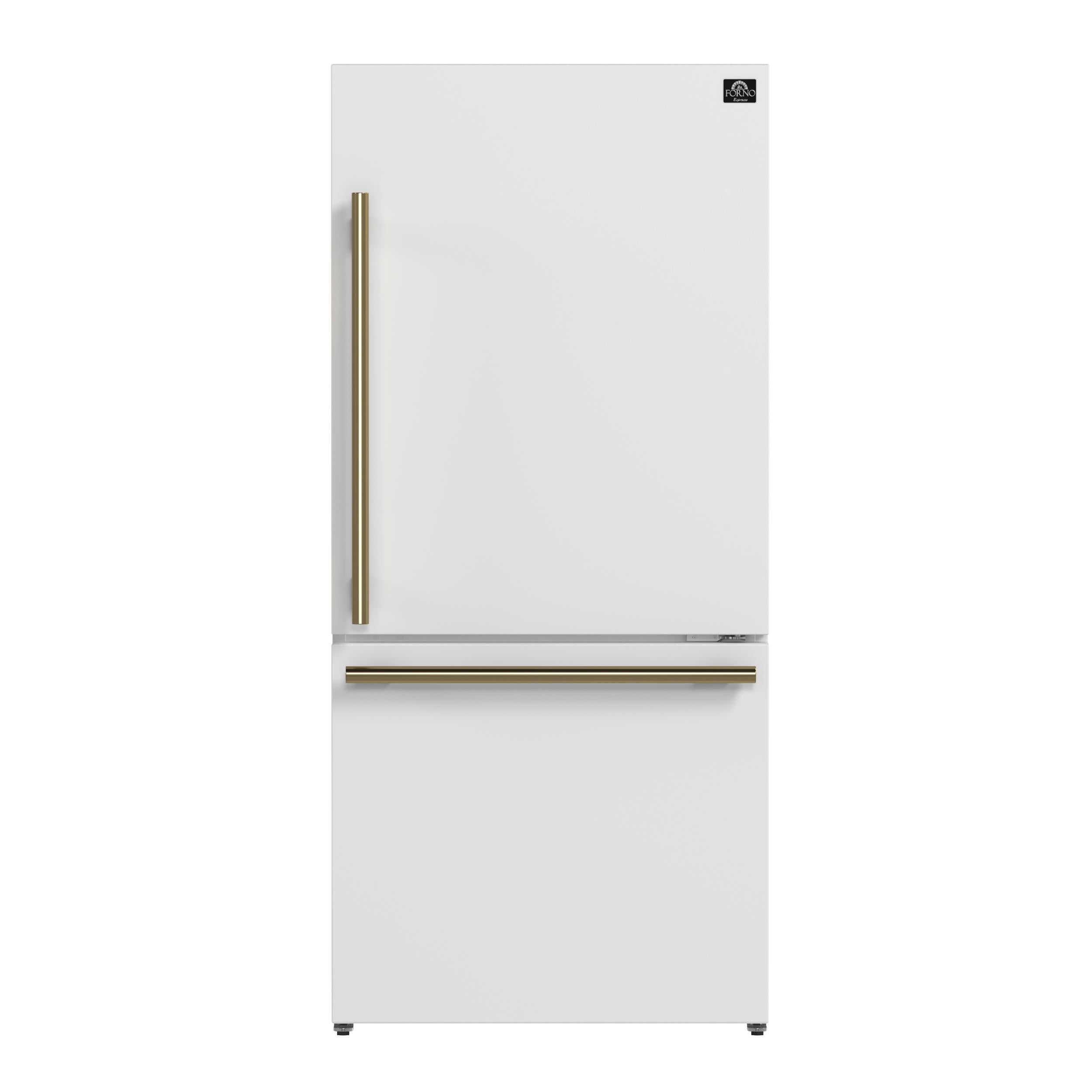 Forno FFFFD178531WHT Forno Milano Espresso 31-Inch Bottom Freezer Refrigerator, White, 17.2 Cu.Ft Capacity, Energy Efficient