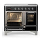 Ilve UMDIB40NR3BKC Ilve Umdib40Nr3Bkc Majestic Iii 40 Inch Induction Range With 6 Elements, 3.82 Cu. Ft. Total Oven Capacity (Triple Glass Door, Glossy Black, Chrome)