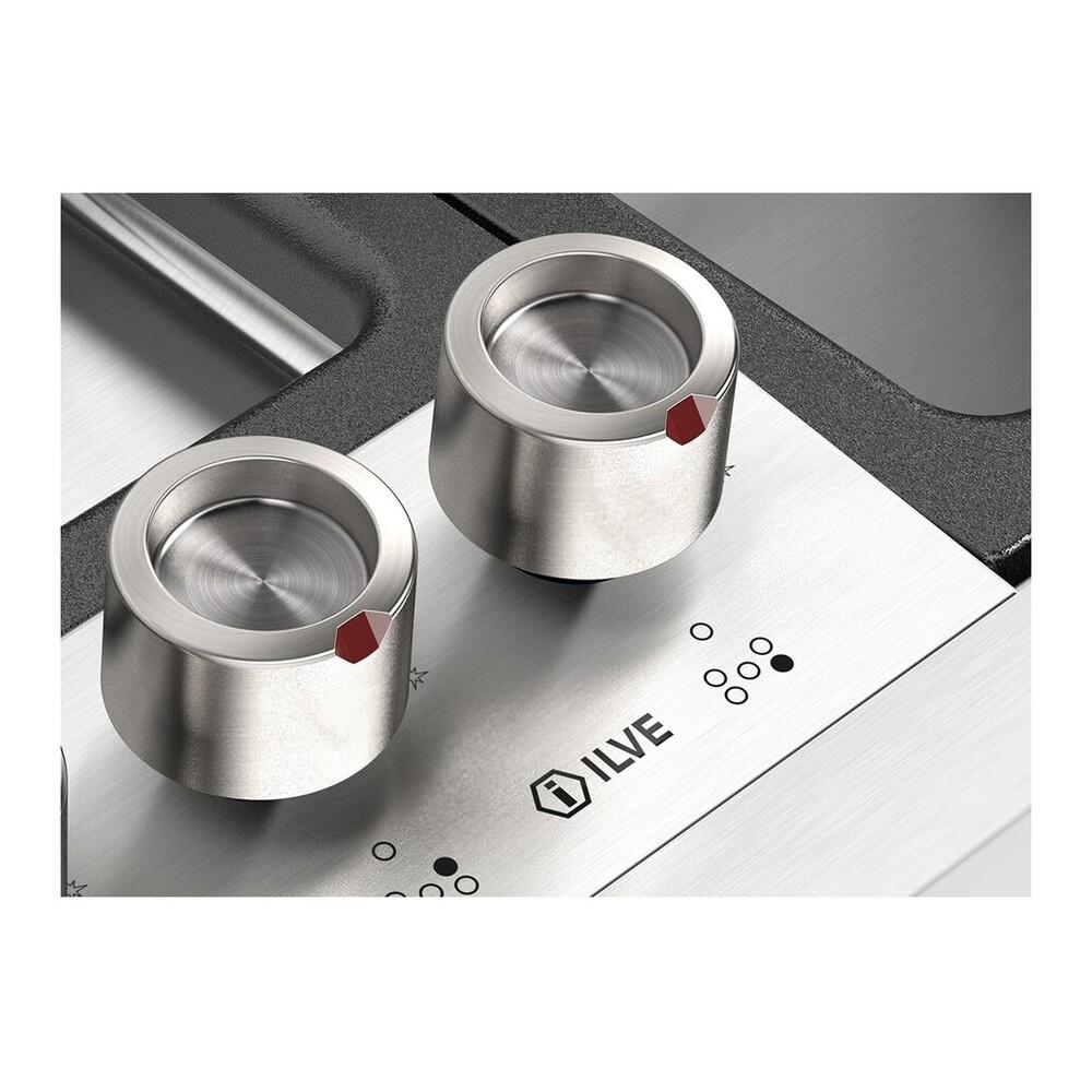 Ilve UHCPMT125SS Ilve Uhcpmt125Ss Panoramagic 48 Inch Built-In Gas Cooktop With Total Black Brass Burners, In Stainless Steel (6 Sealed Burners, Natural Gas)