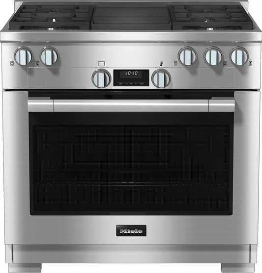Miele HR11353GAGGR Hr 1135-3 G Ag Gr - 36" Range All Gas With Directselect, Twin Convection Fans And M Pro Dual Stacked Burners