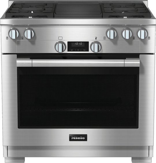 Miele HR11353GAGGR Hr 1135-3 G Ag Gr - 36" Range All Gas With Directselect, Twin Convection Fans And M Pro Dual Stacked Burners