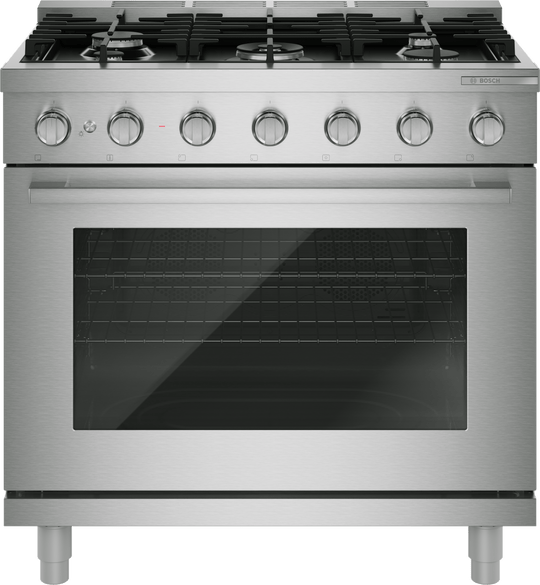 Bosch HDS5657U 500 Series, Dual Fuel Freestanding Range, 36'', Stainless Steel