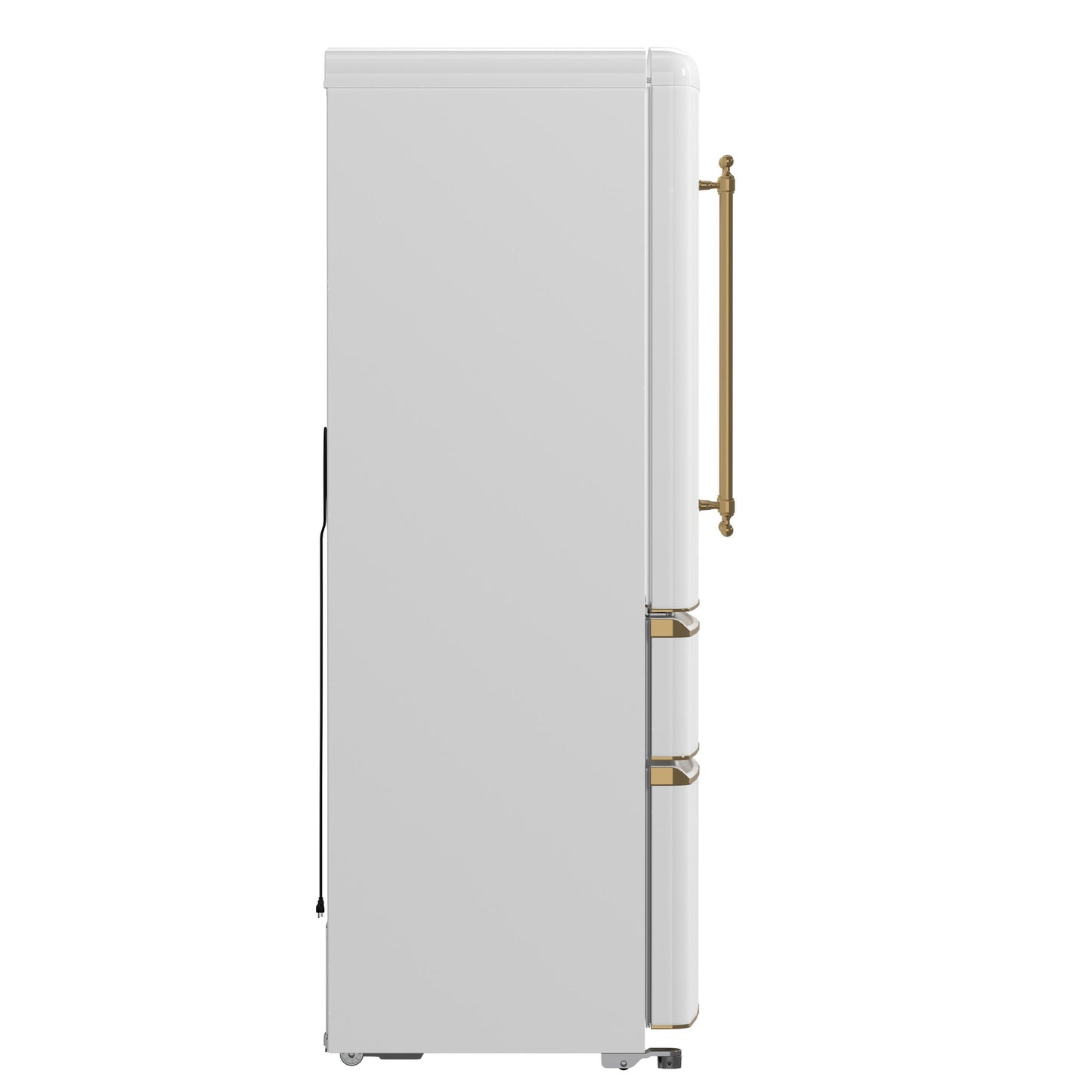 Forno FFFFD179133WHT Forno Luigi 33-Inch French Door Refrigerator, 18 Cu.Ft, White Finish, Antique Brass Handles, Energy Star Certified