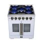 Forno FFSGS646030WHT Forno Capriasca 30-Inch White Freestanding French Door Gas Range, 4 Burners, Convection Oven, Energy Efficient