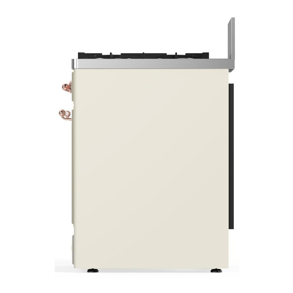 Ilve UM30NR3AWP Ilve Um30Nr3Awp Majestic Iii 30 Inch Dual Fuel Range With 5 Black Brass Burners, Dual Function Burner Up To 25,000 Btu (Natural Gas, Triple Glass Door, Antique White, Copper)
