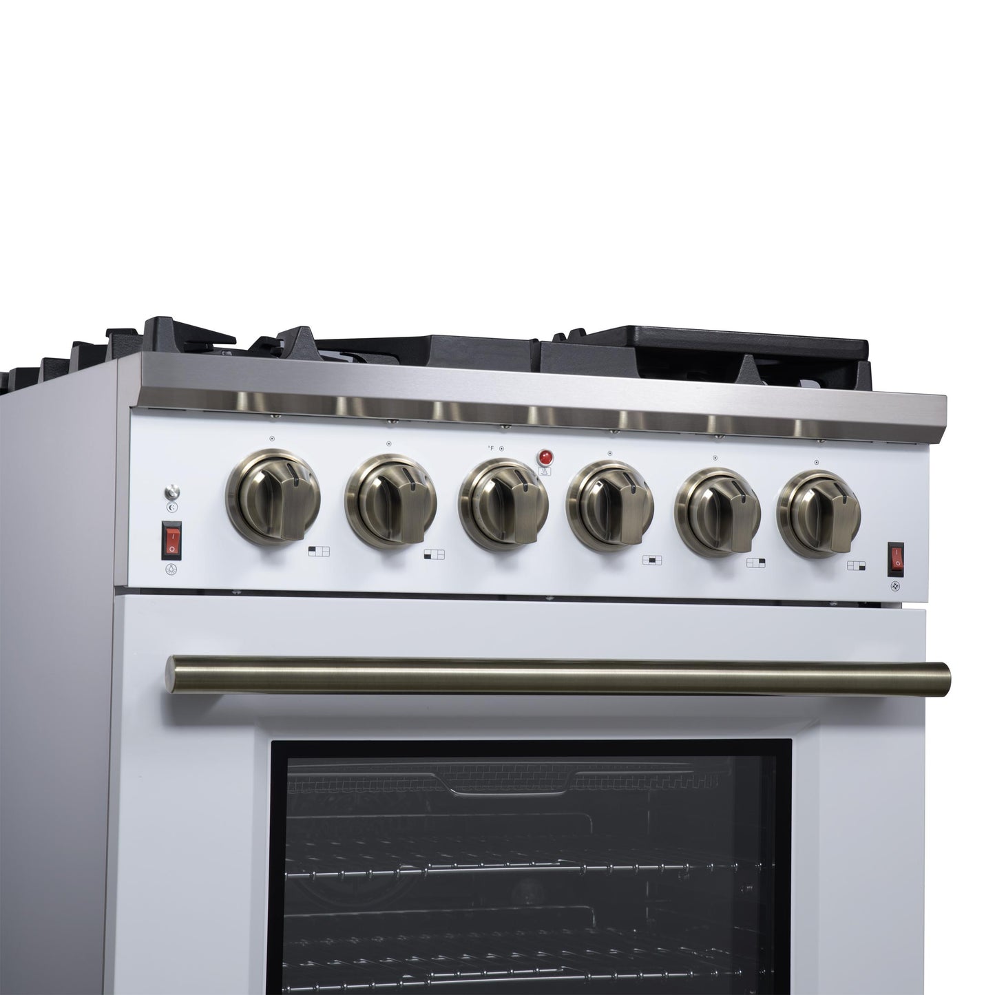 Forno FFSGS623930WHT Forno Massimo 30-Inch White Freestanding Gas Range, 5 Burners, True Convection Oven