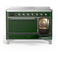 Ilve UMIB48QNR3EGC Ilve Umib48Qnr3Egc Majestic Iii 48 Inch Induction Range With 6 Elements, 5.02 Cu. Ft. Total Oven Capacity (Solid Door, Emerald Green, Chrome)