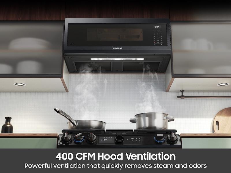 Samsung ME11F7510MT 1.1 Cu. Ft. Smart Slim Over-The-Range Microwave With 400 Cfm Ventilation In Matte Black Steel