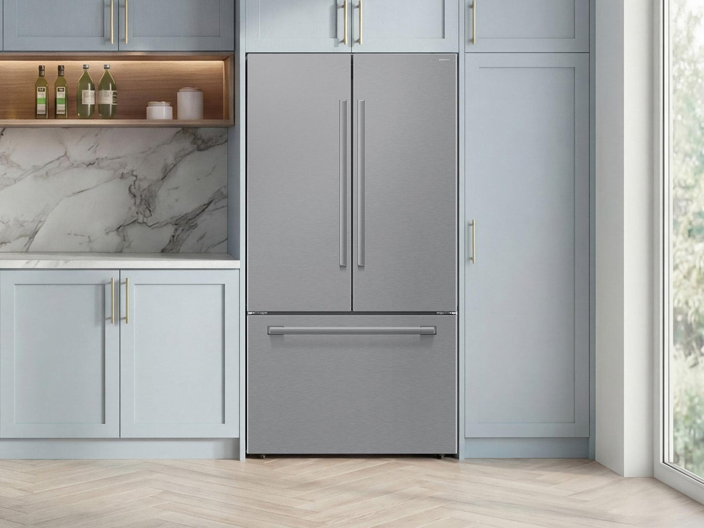 Samsung RF70H25KER Bespoke Ai 3-Door French Door Zero Clearance Fit In-Door Tall Dispenser 25 Cu.Ft.