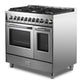 Verona VUFSGG365DSS Verona Vufsgg365Dss 36 Inch Ultima Collection Double Oven Gas Range With 5 Brass Burners, 4.1 Cu. Ft. Oven Total Capacity In Stainless Steel