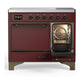 Ilve UMDIB40QNR3BUB Ilve Umdib40Qnr3Bub Majestic Iii 40 Inch Induction Range With 6 Elements, 3.82 Cu. Ft. Total Oven Capacity (Solid Door, Burgundy, Burnished)