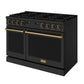 Thor Kitchen ARG48BBRZ 48 Inch Contemporary Professional Liquid Propane Range In Black/Bronze