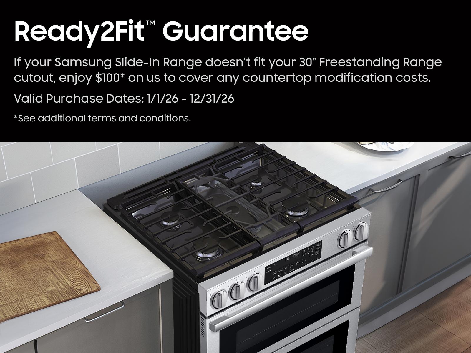 Samsung NSG90H60DRAA Bespoke Smart Slide-In Gas Range Flex Duo™ Oven Pro Style Design Dual True Convection