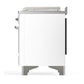 Ilve UM48FSNR3WHC Ilve Um48Fsnr3Whc Majestic Iii 48 Inch Dual Fuel Range With 5 Black Brass Burners, Griddle And French Top, Dual Function Burner Up To 25,000 Btu (Natural Gas, Triple Glass Door, White, Chrome)