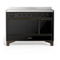 Ilve UMIB48QNR3BKB Ilve Umib48Qnr3Bkb Majestic Iii 48 Inch Induction Range With 6 Elements, 5.02 Cu. Ft. Total Oven Capacity (Solid Door, Glossy Black, Burnished)