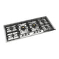 Ilve UHCPT125NSSC Ilve Uhcpt125Nssc Nostalgie Ii 48 Inch Built-In Gas Cooktop With Total Black Brass Burners, In Stainless Steel (6 Sealed Burners, Natural Gas, Chrome)