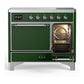 Ilve UMDIB40QNR3EGC Ilve Umdib40Qnr3Egc Majestic Iii 40 Inch Induction Range With 6 Elements, 3.82 Cu. Ft. Total Oven Capacity (Solid Door, Emerald Green, Chrome)