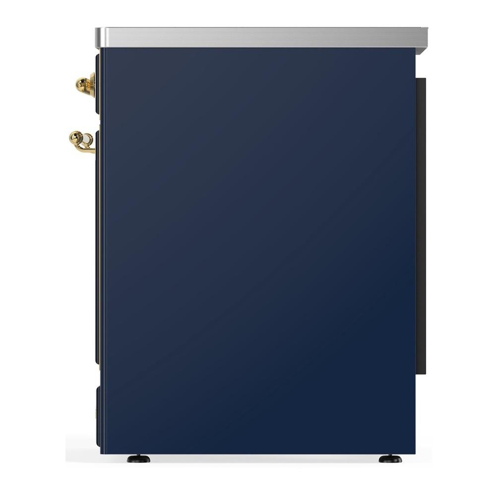 Ilve UMIB30QNR3MBG Ilve Umib30Qnr3Mbg Majestic Iii 30 Inch Induction Range With 4 Elements, 4 Cu. Ft. Oven Capacity (Solid Door, Midnight Blue, Brass)