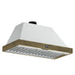 Forno FRHWM507848WHT Forno Vittorio 48-Inch Wall Mount Range Hood, White With Antique Brass Trim, 424 Cfm Airflow, Dishwasher-Safe Baffle Filters, Remote Control, 3-Speed Fan, Bright Led Lighting