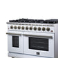 Forno FFSGS623948WHT Forno Massimo 48-Inch White Freestanding Gas Range, 8 Burners, True Convection Oven