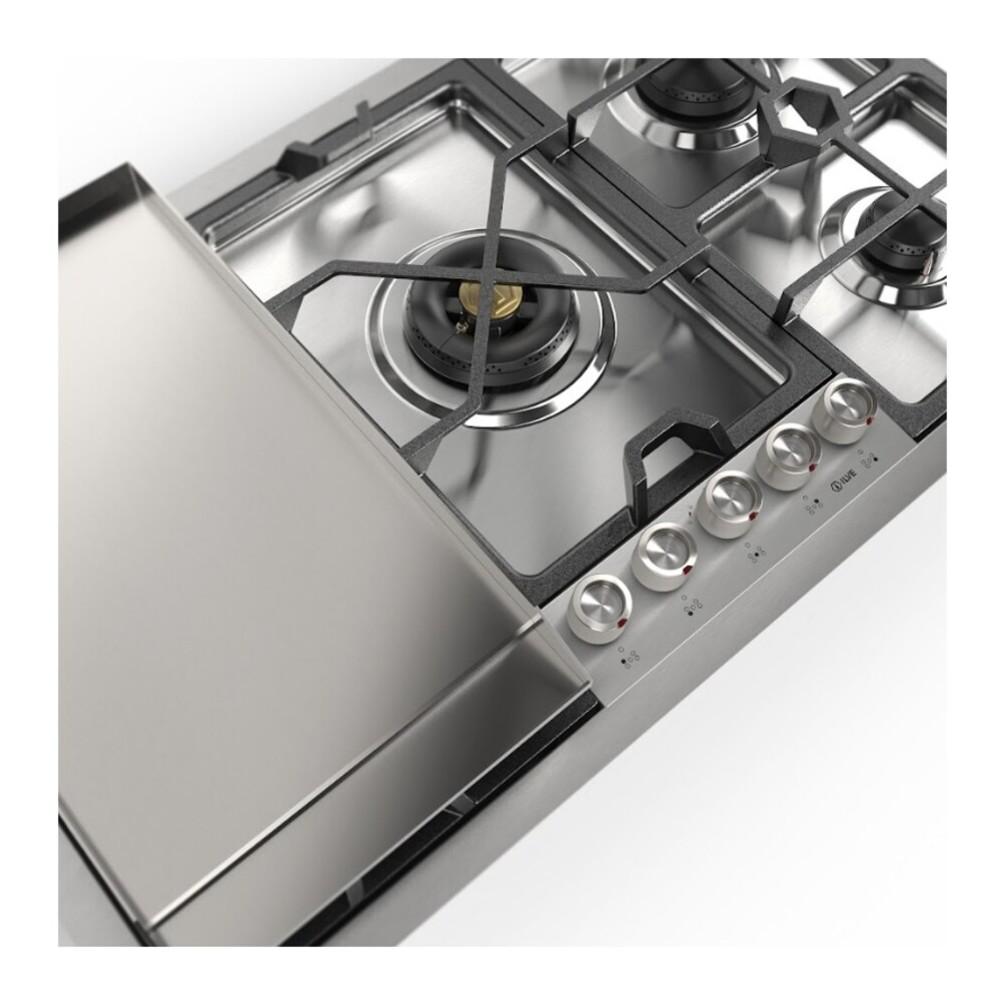 Ilve UHCPMT95FSSLP Ilve Uhcpmt95Fsslp Panoramagic 36 Inch Built-In Gas Cooktop With 5 Burners, In Stainless Steel (Liquid Propane, 5 Sealed Burners + Griddle)