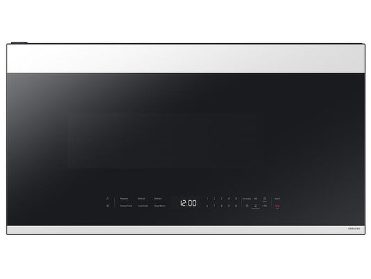Samsung ME21DB650012 Bespoke 2.1 Cu. Ft. Over-The-Range Microwave With Edge To Edge Glass Display In White Glass