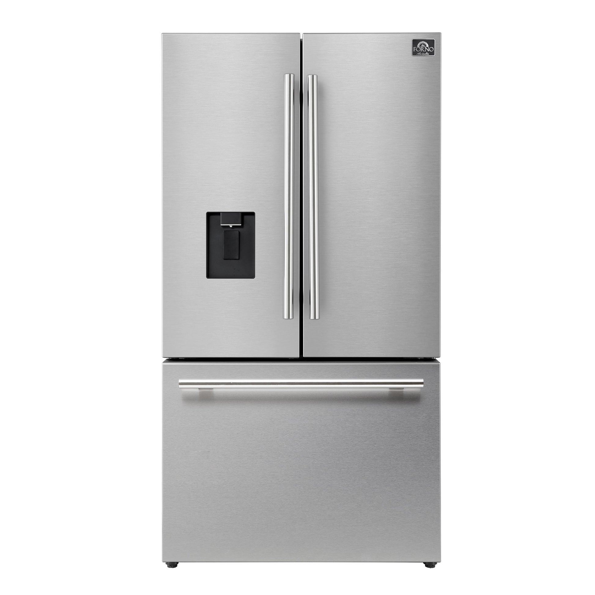 Forno FFFFD186636SB Forno Aosta 36-Inch French Door Refrigerator, Stainless Steel, 22.4 Cu.Ft, External Water Dispenser, Automatic Ice Maker, Energy Star Certified