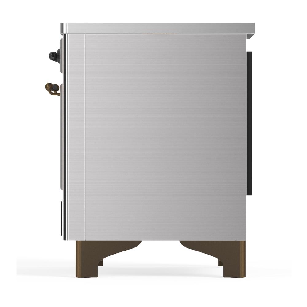 Ilve UMDIB40QNR3SSB Ilve Umdib40Qnr3Ssb Majestic Iii 40 Inch Induction Range With 6 Elements, 3.82 Cu. Ft. Total Oven Capacity (Solid Door, Stainless Steel, Burnished)