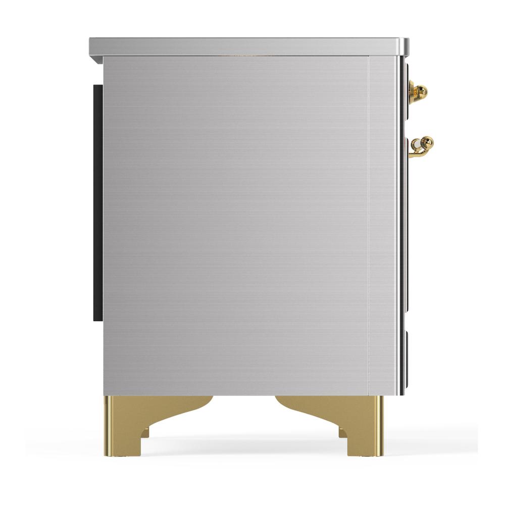 Ilve UMDIB40NR3SSG Ilve Umdib40Nr3Ssg Majestic Iii 40 Inch Induction Range With 6 Elements, 3.82 Cu. Ft. Total Oven Capacity (Triple Glass Door, Stainless Steel, Brass)