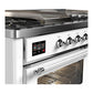 Ilve UM60FSNR3WHCLP Ilve Um60Fsnr3Whclp Majestic Iii 60 Inch Dual Fuel Range With 7 Burners, Griddle And French Top, Dual Function Burner With Up To 25,000 Btu (Liquid Propane, Triple Glass Door, White, Chrome)