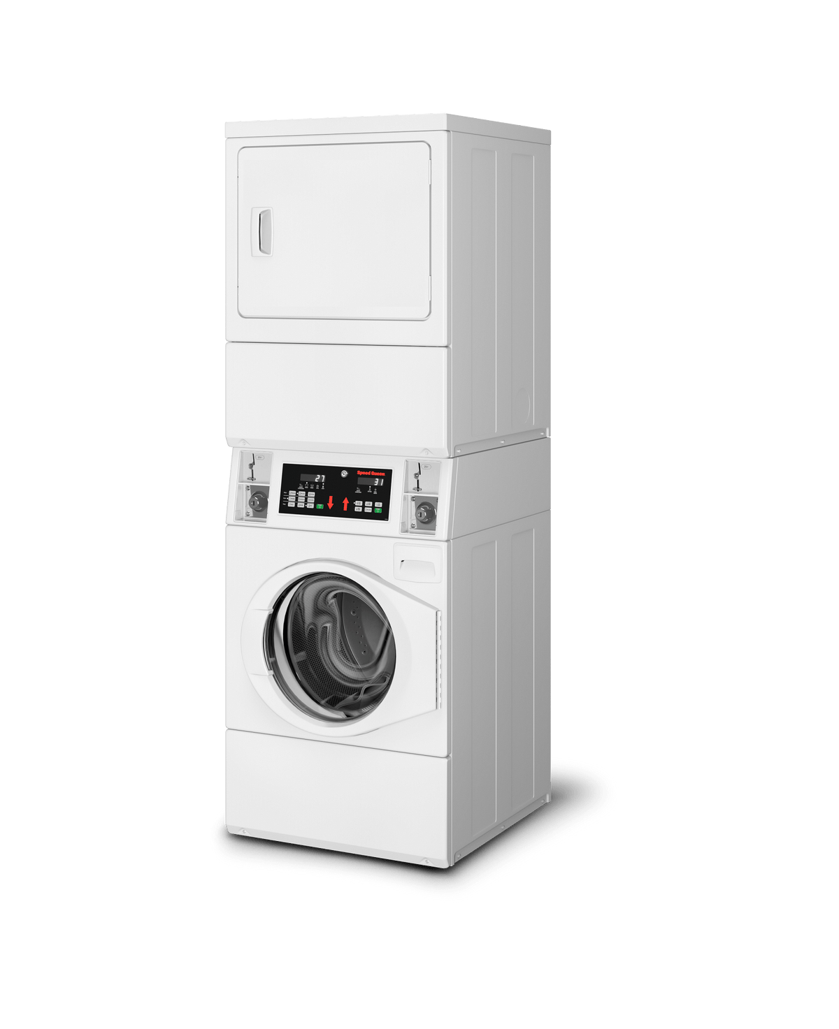 Speed Queen SV6001WE Commercial Coin Drop Stacked Washer-Dryer