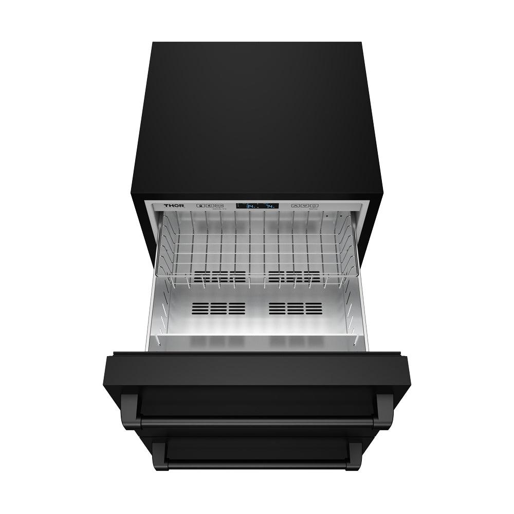 Thor Kitchen RF24UB 24 Inch Undercounter Built-In Or Freestanding Drawer Refrigerator - Black Gordon Ramsay Series