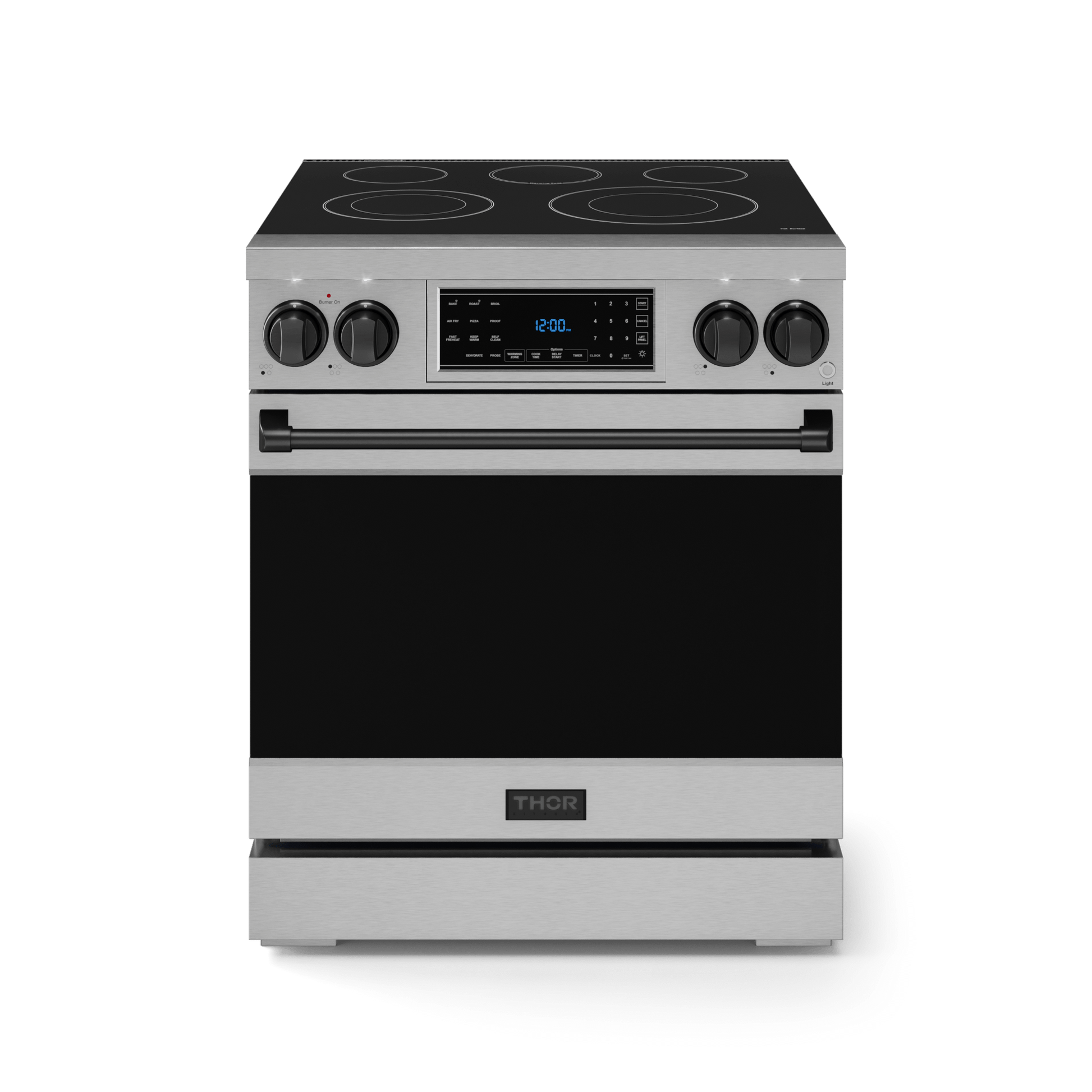 Thor Kitchen RSE30BLK 30 Inch Professional Electric Range With Tilt Panel Touch Control In Stainless Steel/Black Gordon Ramsay Series - Rse30-Blk