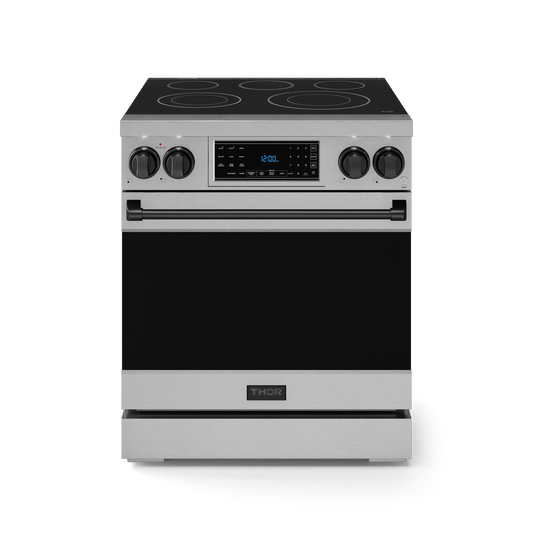 Thor Kitchen RSE30BLK 30 Inch Professional Electric Range With Tilt Panel Touch Control In Stainless Steel/Black Gordon Ramsay Series - Rse30-Blk