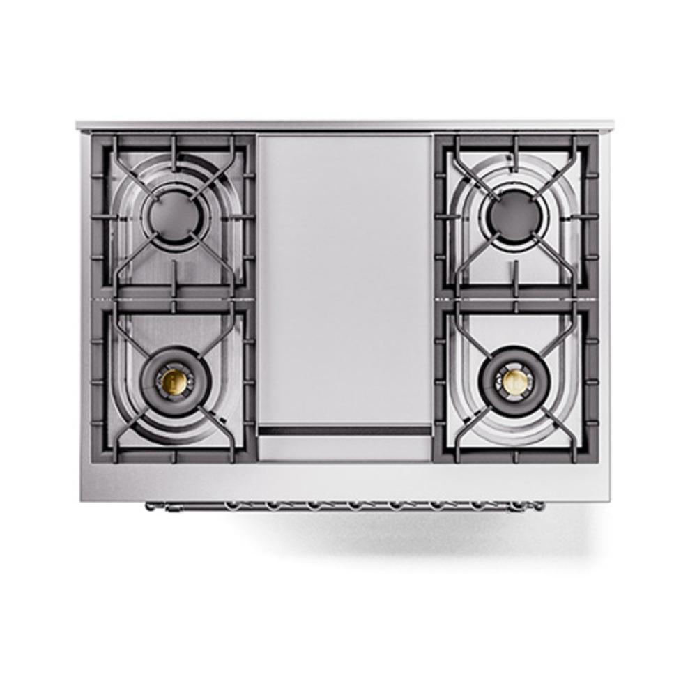 Ilve UN36FNMPMBCLP Ilve Un36Fnmpmbclp Nostalgie Ii Noblesse 36" Dual Fuel Range (Liquid Propane, Triple Glass Door, Midnight Blue, Chrome)