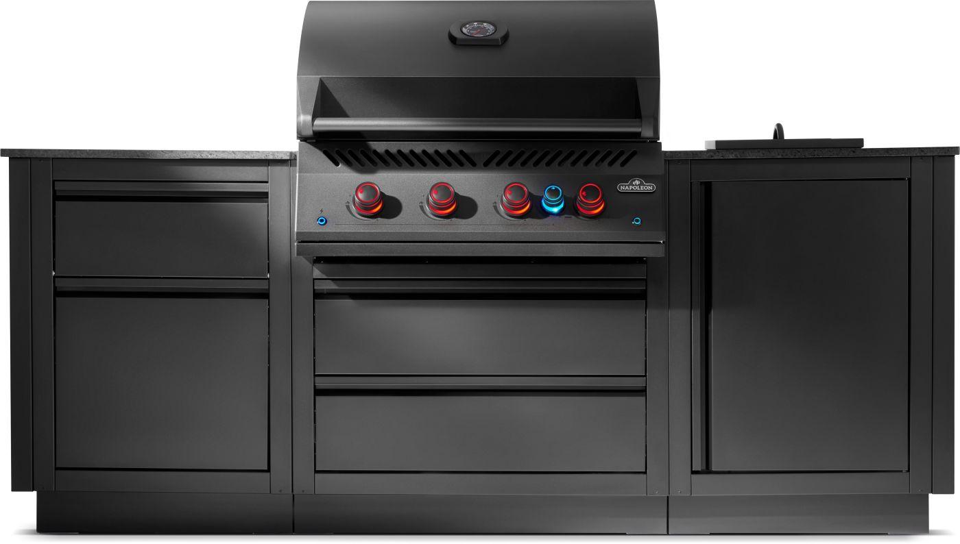 Napoleon Bbq ODK301BIG32RBNMK1 Oasis 301 Outdoor Kitchen, Built-In 700 Series 32 With Soft Close Doors , Natural Gas, Matte/Matt Black