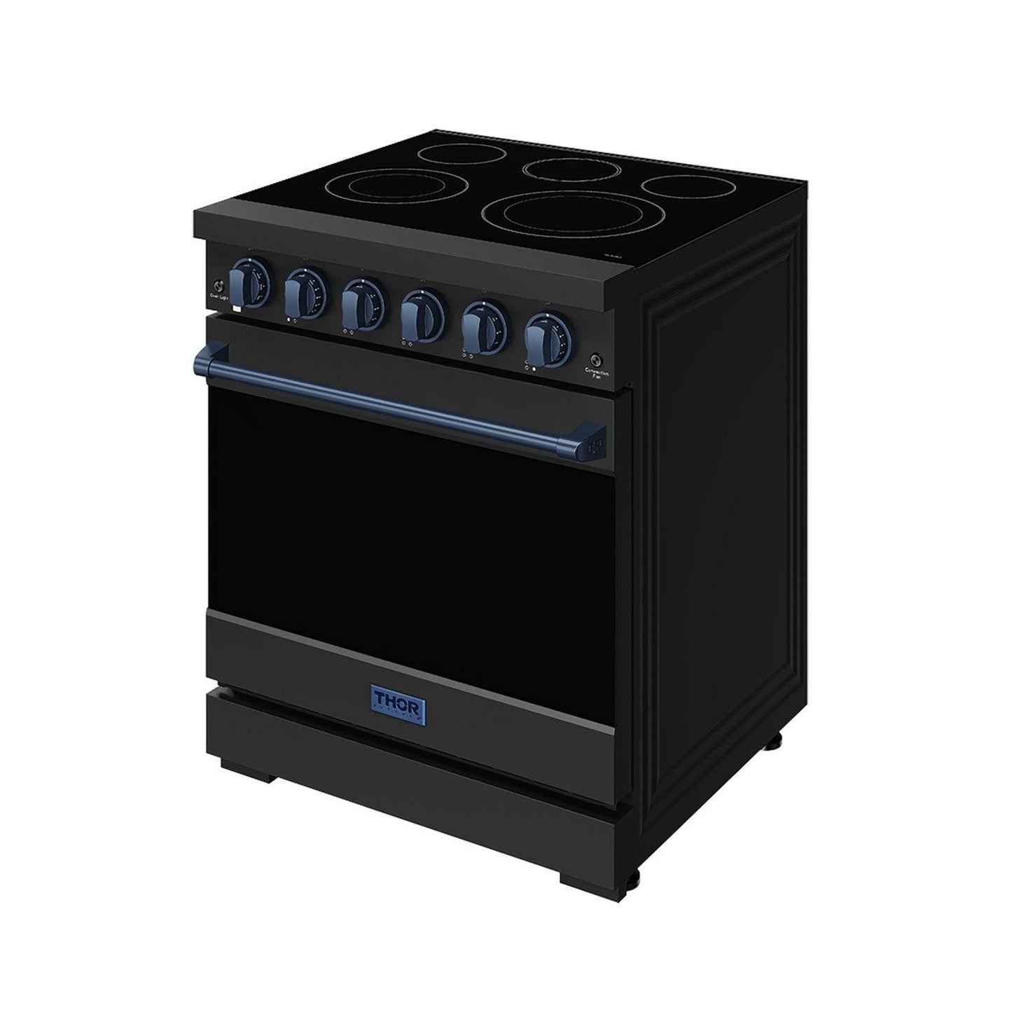 Thor Kitchen RSE30PBBLU 30 Inch Professional Electric Range With Precision Knob Control In Black And Blue Gordon Ramsay Series