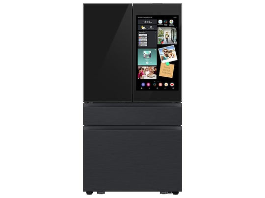 Samsung RF90F23AECE Bespoke 23 Cu. Ft. Counter Depth 4-Door French Door Refrigerator With Ai Family Hub™+ Ai Vision Inside™ In Charcoal Glass And Black/Charcoal