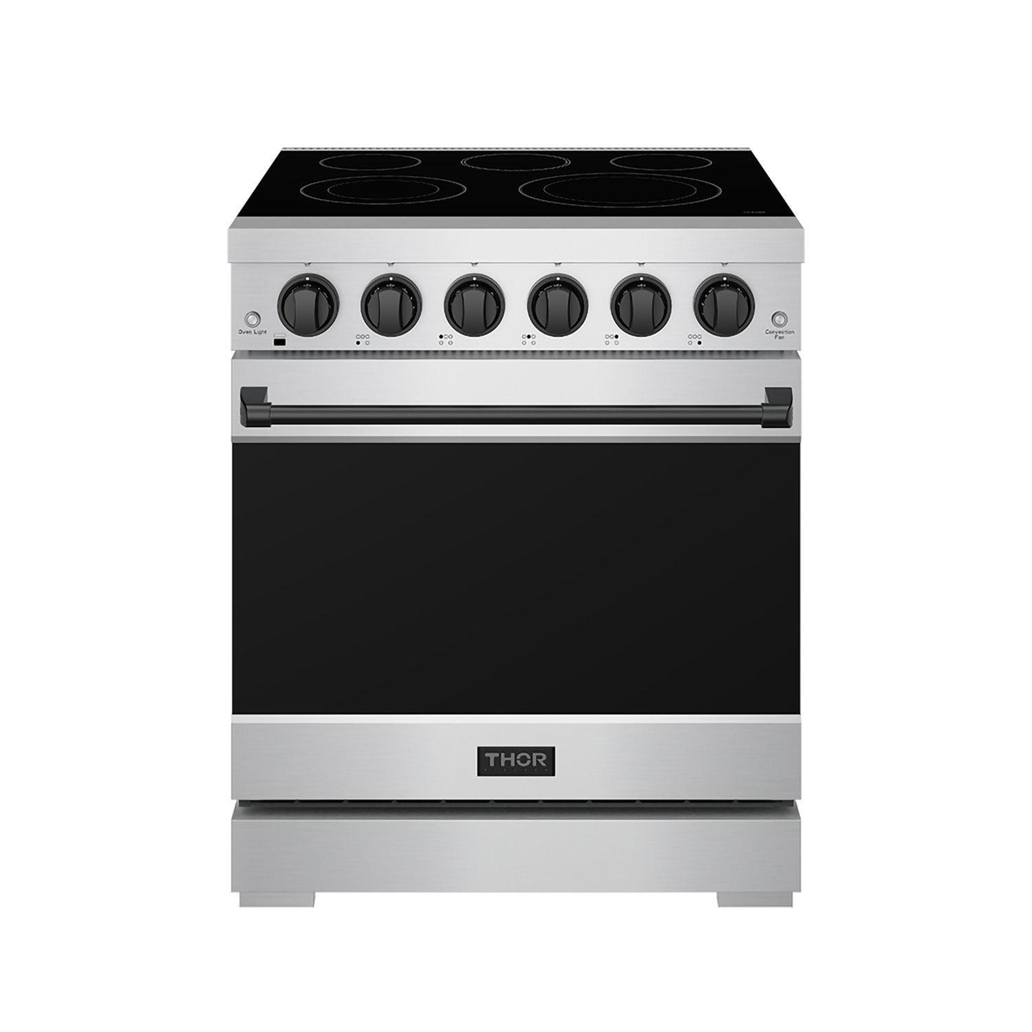 Thor Kitchen RSE30PBLK 30 Inch Professional Electric Range With Precision Knob Control In Stainless Steel And Black Gordon Ramsay Series