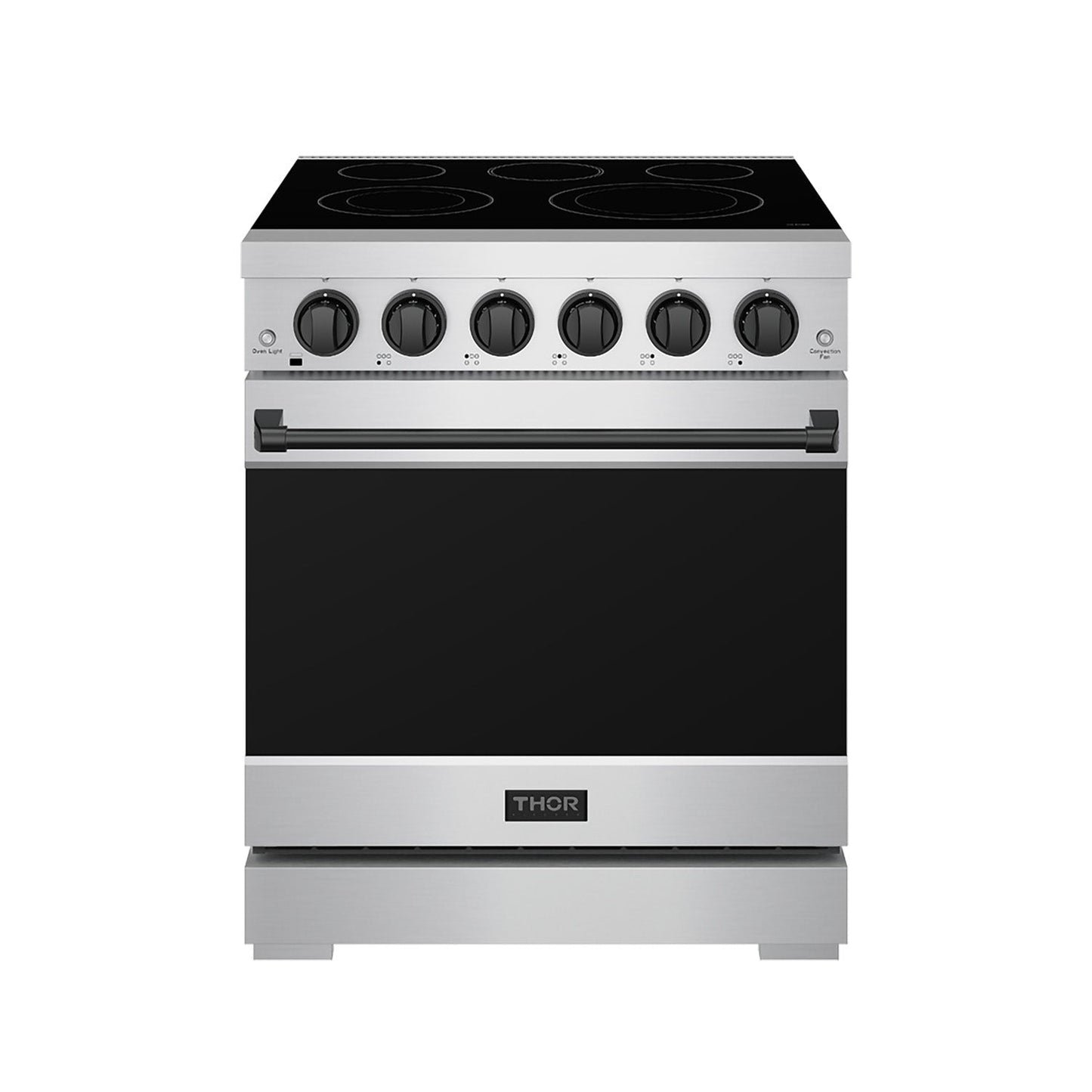 Thor Kitchen RSE30PBLK 30 Inch Professional Electric Range With Precision Knob Control In Stainless Steel And Black Gordon Ramsay Series