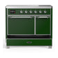 Ilve UMDIB40QNR3EGC Ilve Umdib40Qnr3Egc Majestic Iii 40 Inch Induction Range With 6 Elements, 3.82 Cu. Ft. Total Oven Capacity (Solid Door, Emerald Green, Chrome)