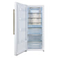 Forno FFFFD172228WHTLS Forno Maderno 28-Inch Convertible Upright Freezer/Refrigerator In White With Antique Brass Handle, 13.6 Cu.Ft., Left Swing