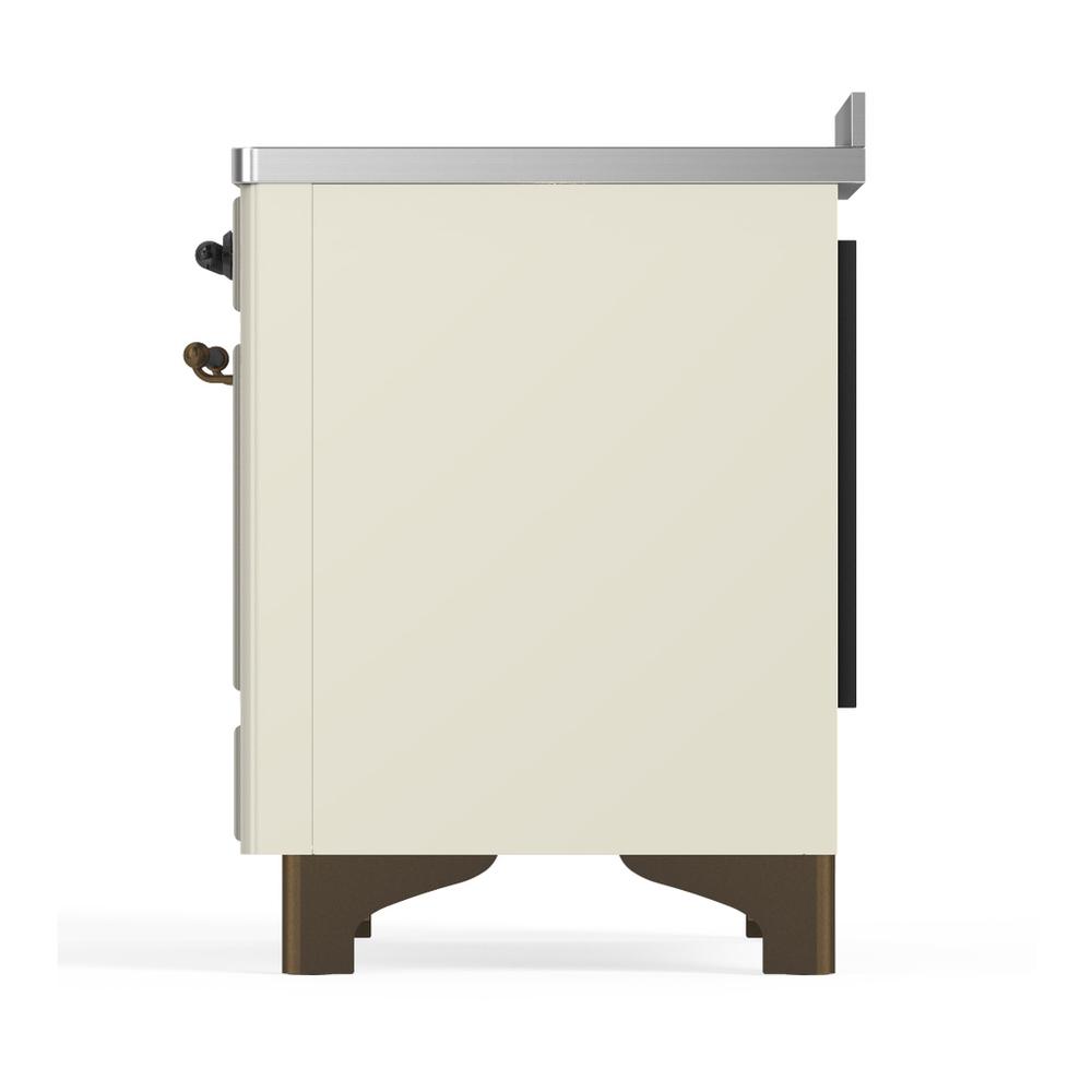 Ilve UMIB48NR3AWB Ilve Umib48Nr3Awb Majestic Iii 48 Inch Induction Range With 6 Elements, 5.02 Cu. Ft. Total Oven Capacity (Triple Glass Door, Antique White, Burnished)