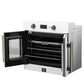 Forno FBOEL133330WHT Forno Asti 30-Inch French Door Electric Wall Oven In White & Antique Brass, 3.68 Cu. Ft. True Convection, 3,600W, Air Fry, Sous Vide, Self-Clean
