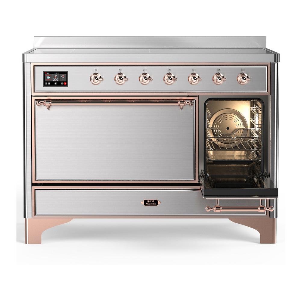 Ilve UMIB48QNR3SSP Ilve Umib48Qnr3Ssp Majestic Iii 48 Inch Induction Range With 6 Elements, 5.02 Cu. Ft. Total Oven Capacity (Solid Door, Stainless Steel, Copper)