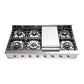 Ilve UHCP48FNSSP Ilve Uhcp48Fnssp Nostalgie Ii 48 Inch Built-In Gas Rangetop With Griddle, In Stainless Steel (Natural Gas, Copper)