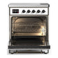 Ilve UMIB30NR3WHB Ilve Umib30Nr3Whb Majestic Iii 30 Inch Induction Range With 4 Elements, 4 Cu. Ft. Oven Capacity (Triple Glass Door, White, Burnished)