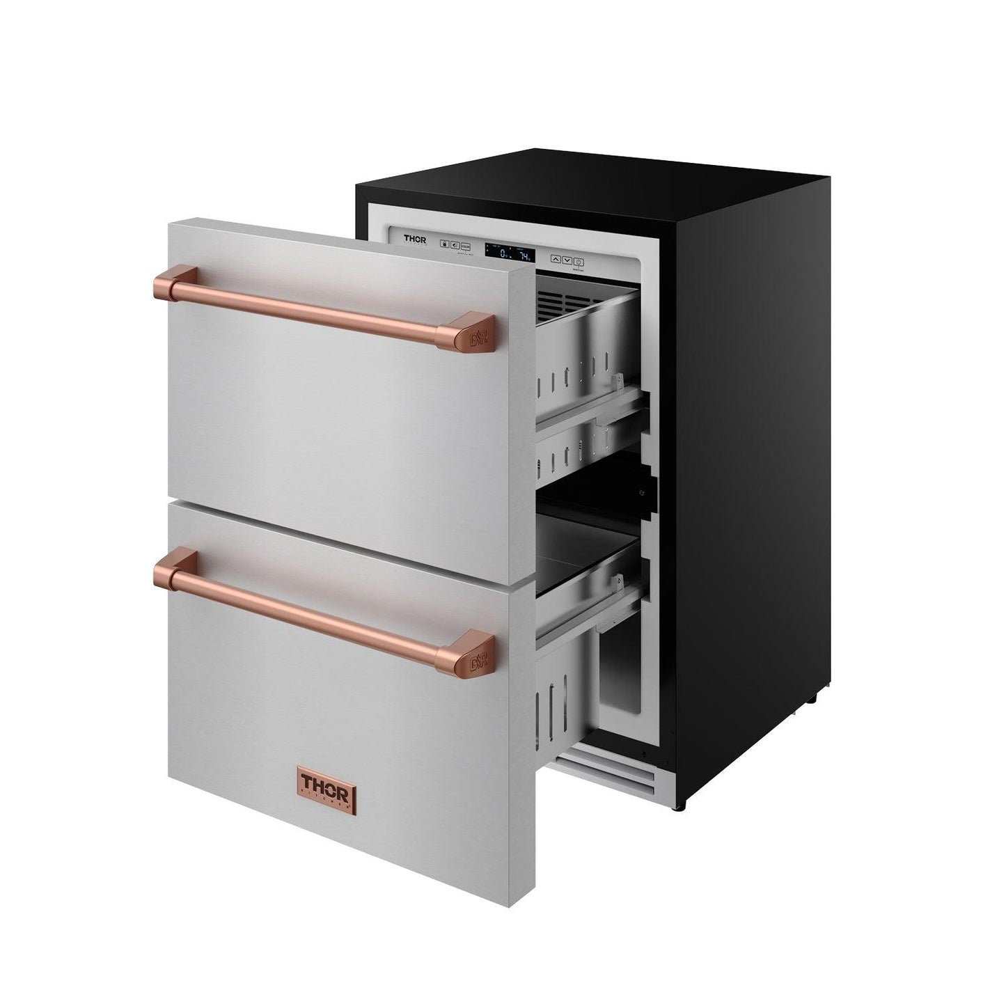 Thor Kitchen RZ24URSG 24 Inch Undercounter Built-In / Freestanding Drawer Freezer - Stainless Steel/Rose Gold Gordon Ramsay Series